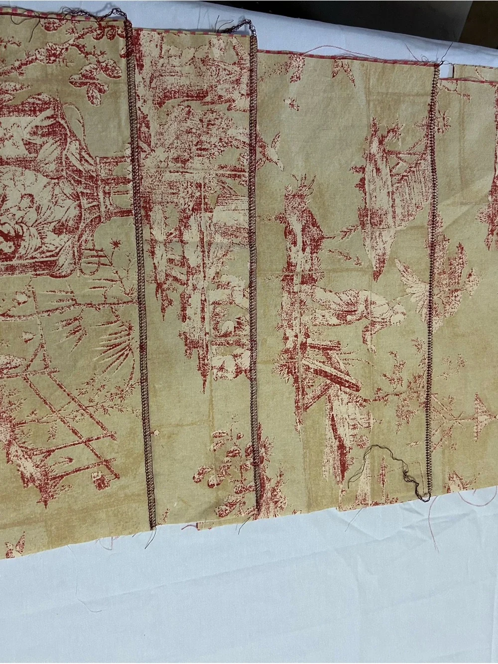 10 Unfinished Toile de Jouy Fabric Panels for DIY Pillows